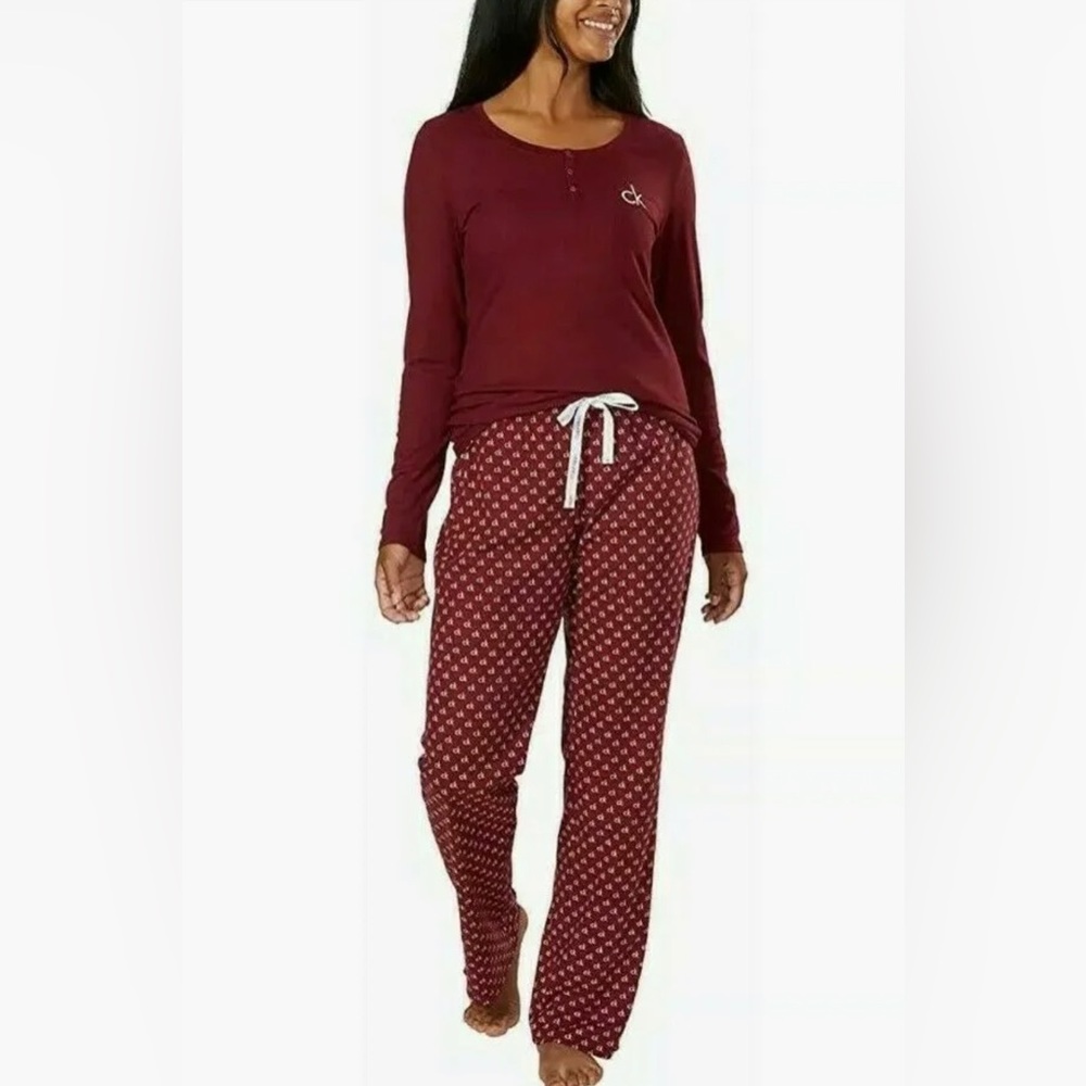 Calvin Klein Ladies' Fleece 2 Piece Pajama Set - size M